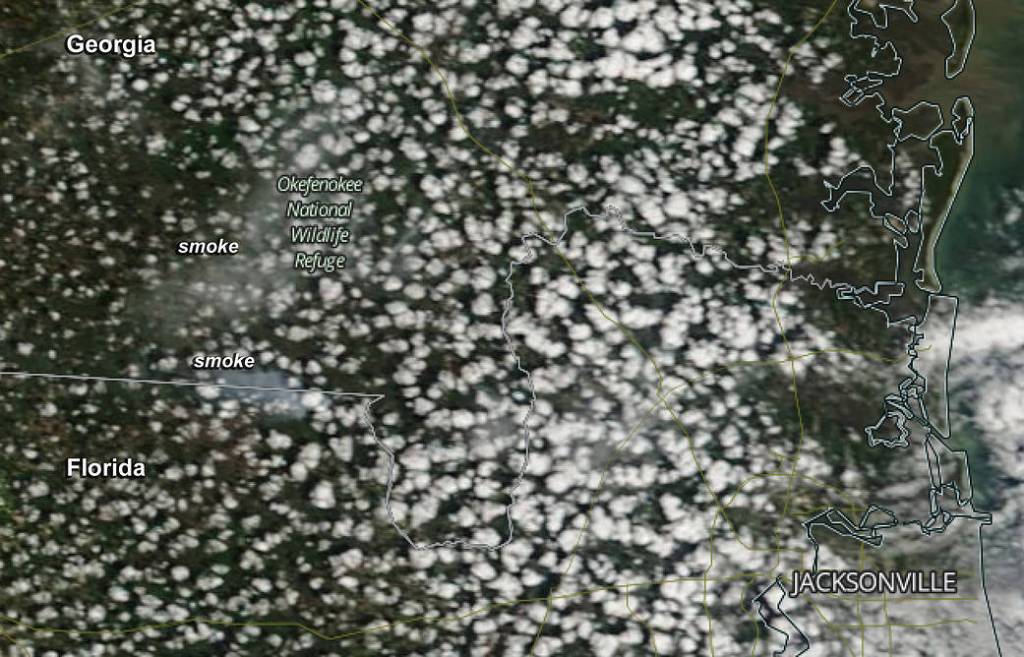 NASA’s Terra Satellite Spots West Mims Fire