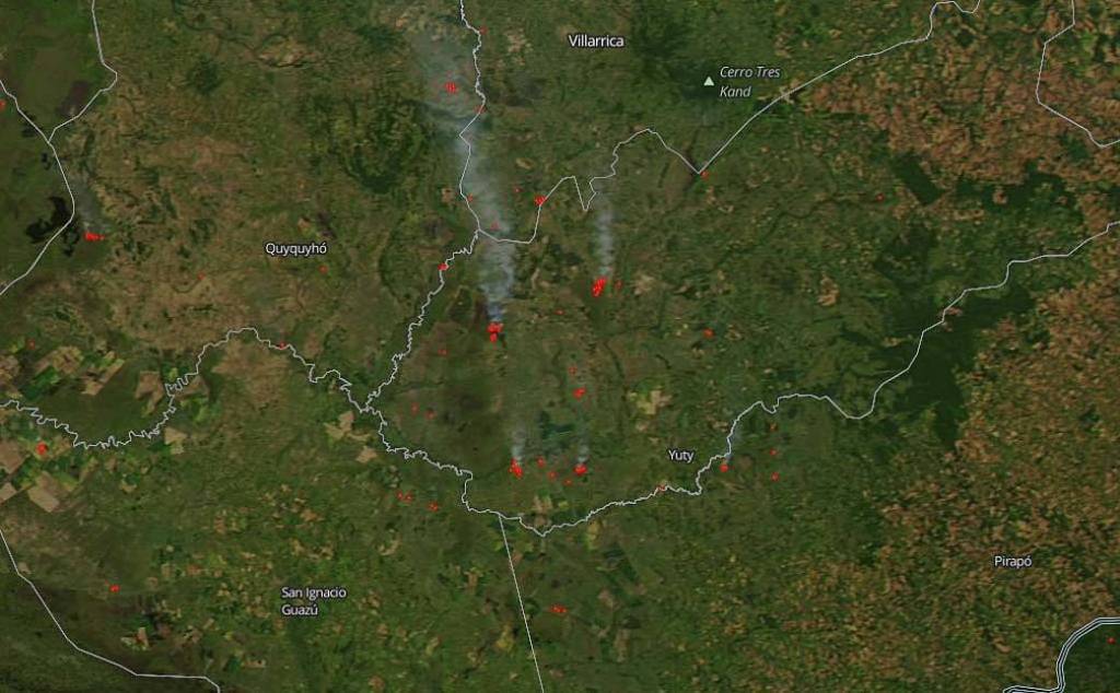 Caazapá District in Paraguay Experiencing Numerous Fires