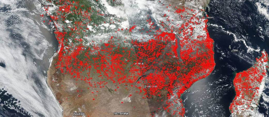 agricultural fires in Africa