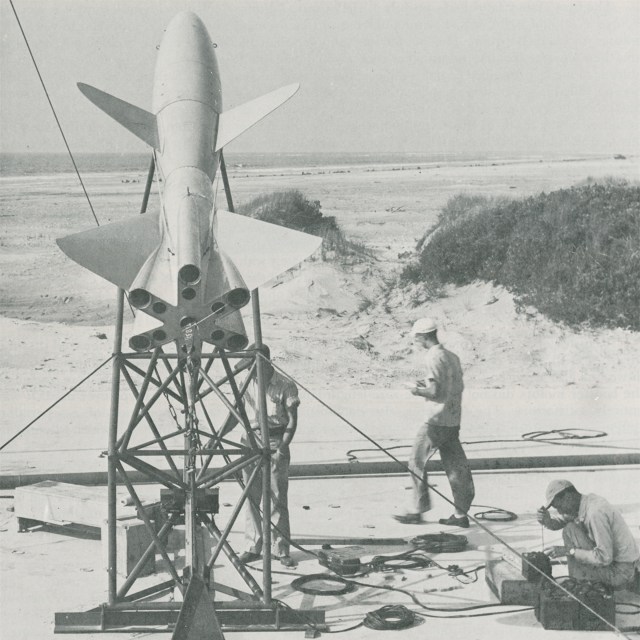 The Tiamat missile was the first research mission launched from Wallops Island on July 4, 1945, but the first actual launch occurred from June 27, 1945.