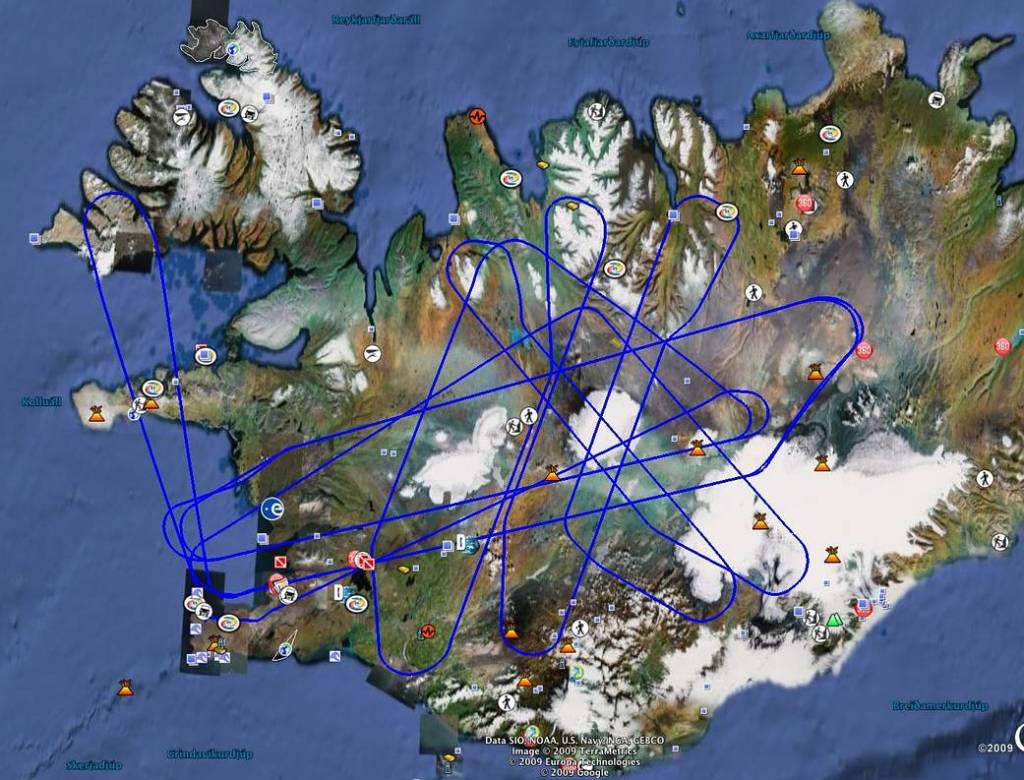 Gulfstream C-20A Arctic Ice Radar Mission Flight Tracks