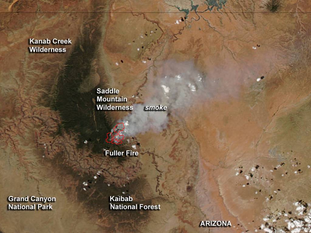 Arizona’s Fuller Fire Seen by NASA’s Aqua Satellite