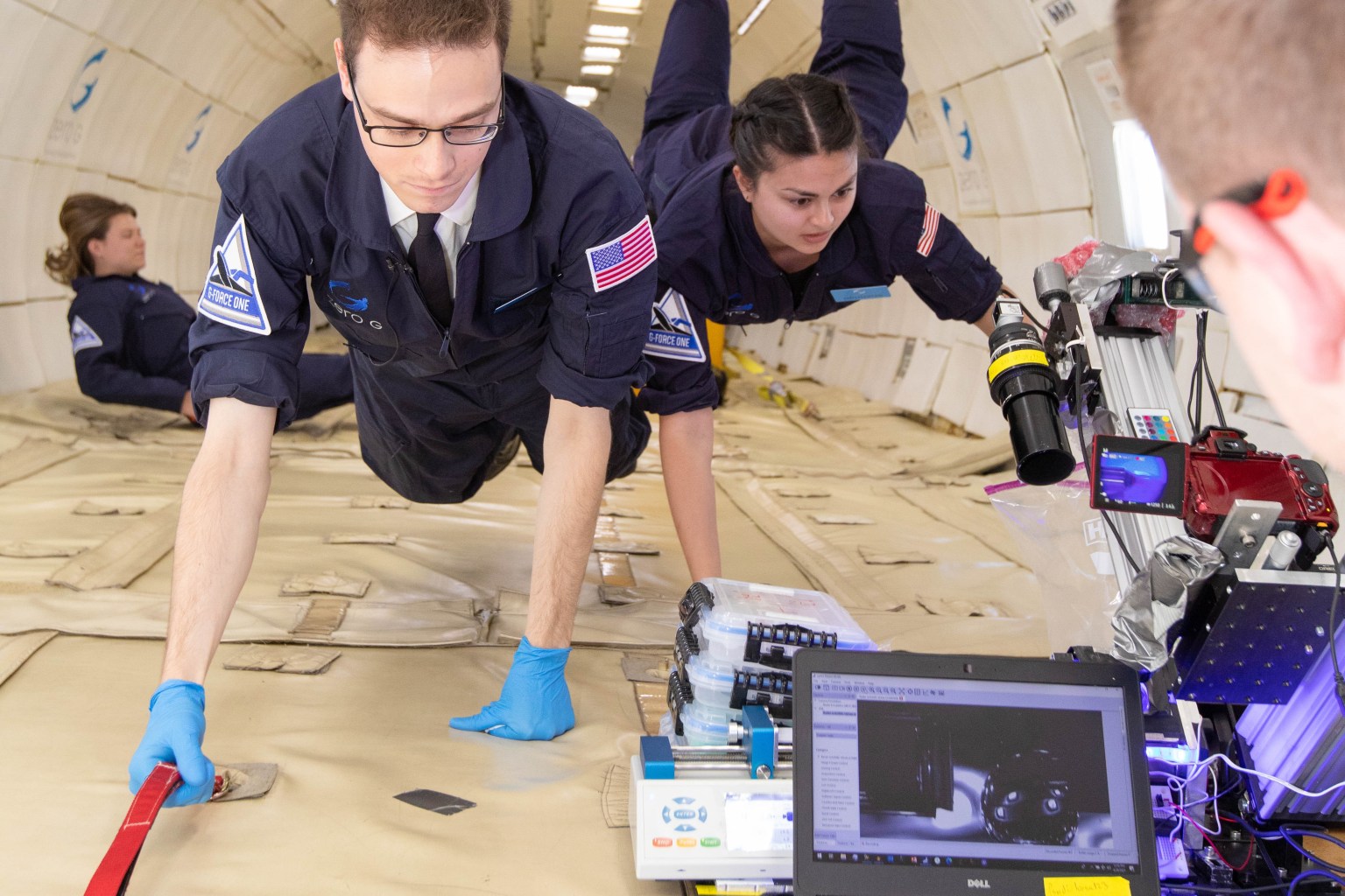 Researchers on G-FORCE ONE parabolic flight