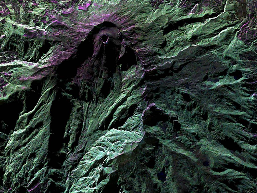 Colombia’s Galeras Volcano Seen in UAVSAR Image