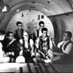 Gallaudet test subjects in a zero-g flight.