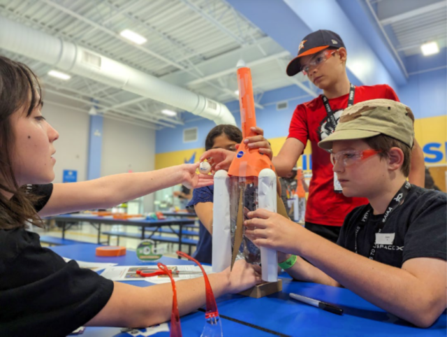 Generation Artemis campers learn about NASA's Artemis program by constructing a rocket out of various materials