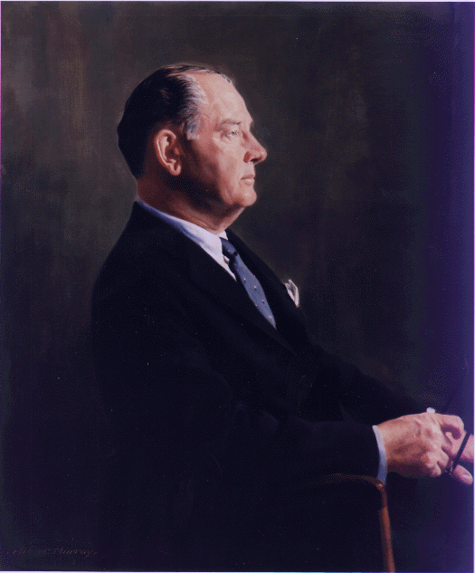 Painted portrait of T. Keith Glennan