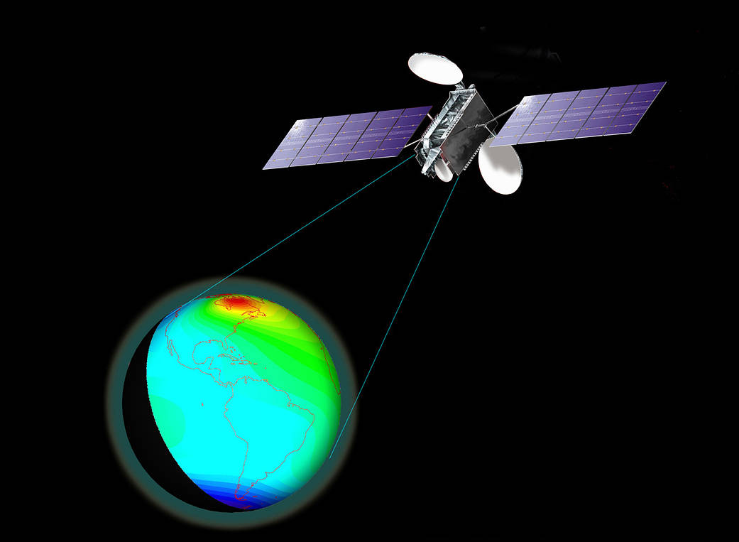 Illustration of the GOLD spectrograph in orbit.