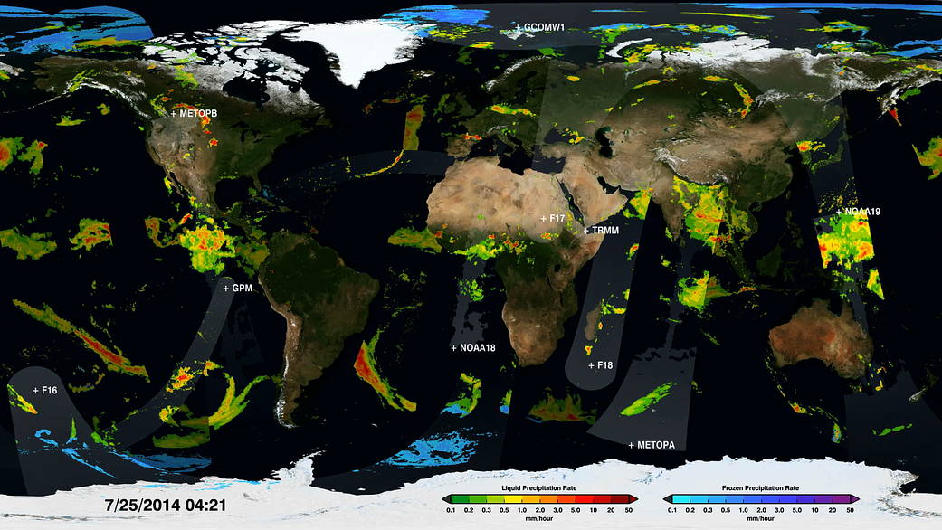 Visualization of satellites observing Earth