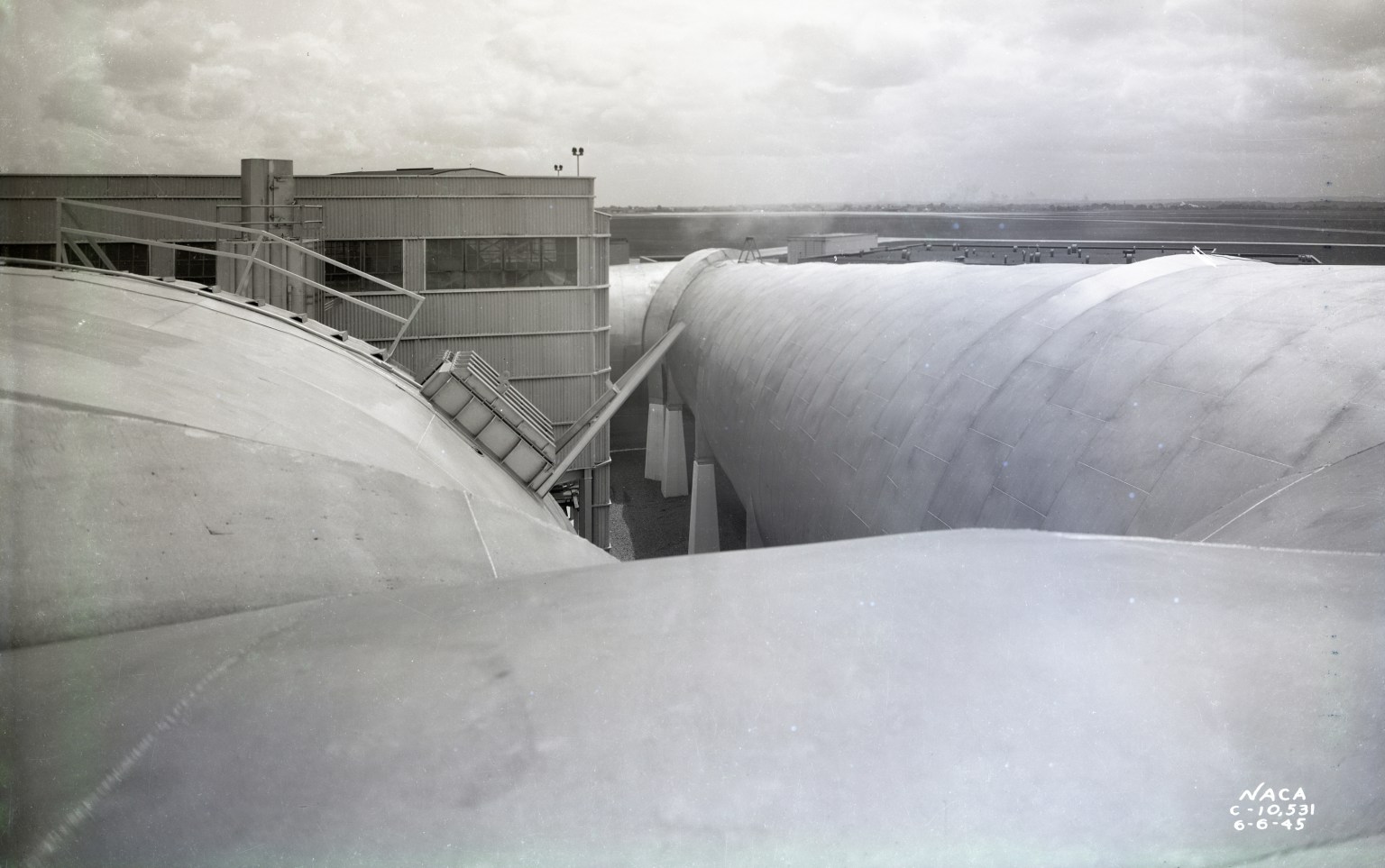 Exterior roof of large wind tunnel.