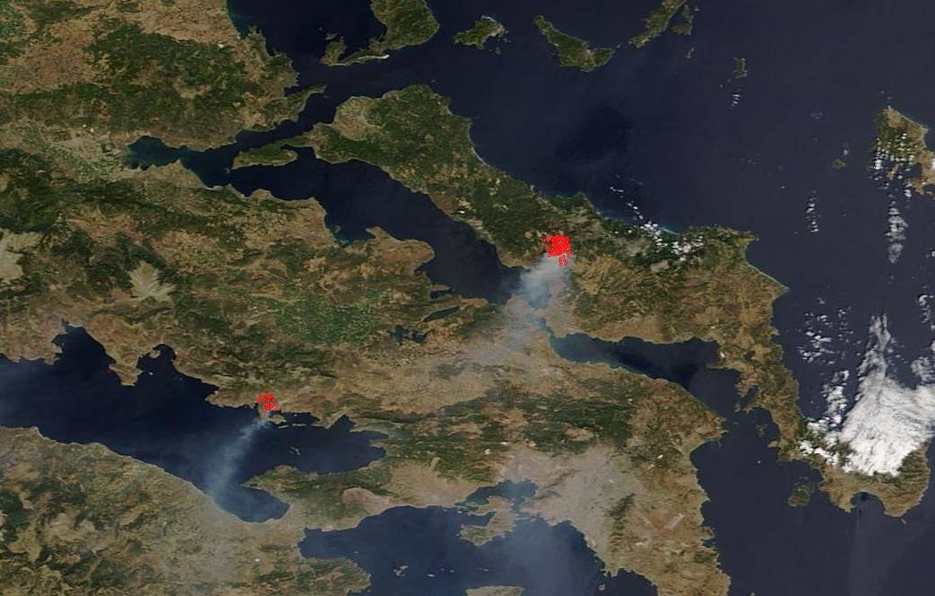 Fires on Evia in Greece