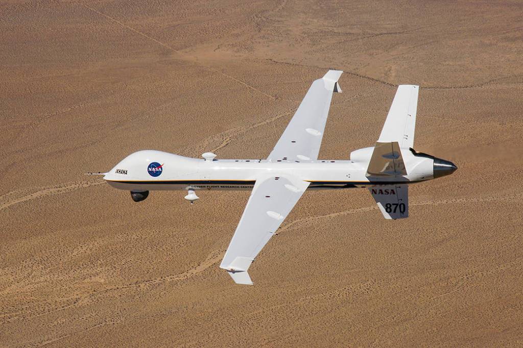 Ikhana Predator B Over Grey Butte