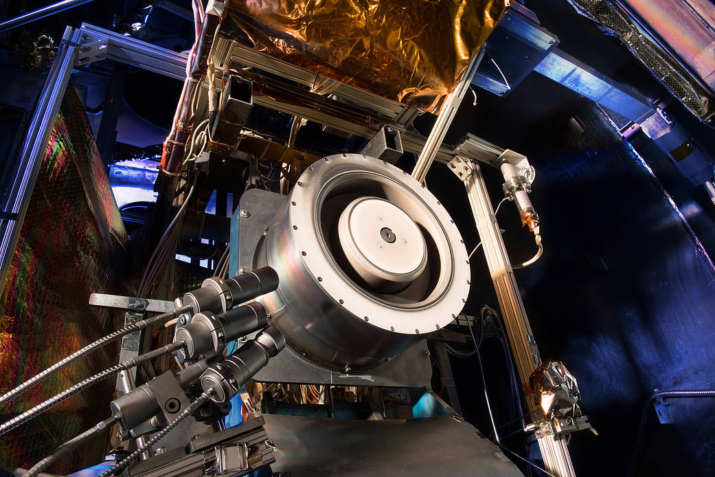 The Hall thruster is part of an SEP system that uses 10 times less propellant than equivalent chemical rockets.