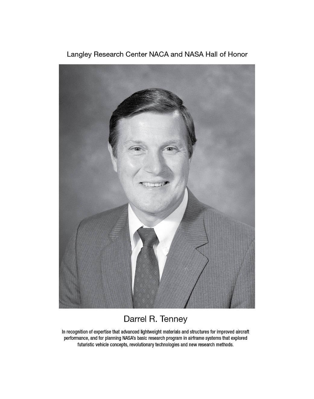 A portrait of Darrel R. Tenney.