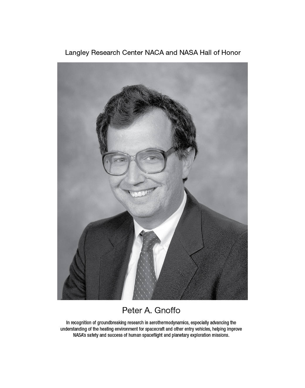 A portrait of Peter A. Gnoffo.