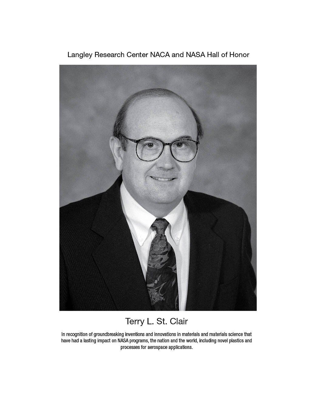 A portrait of Terry L. St. Clair.