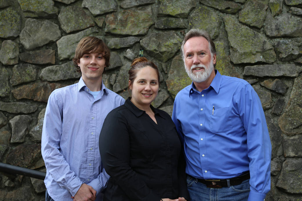 Astrophysicist Dr. David Hathaway, right, of NASA's Marshall Space Flight Center in Huntsville, Ala., and co-authors Lisa Upton,