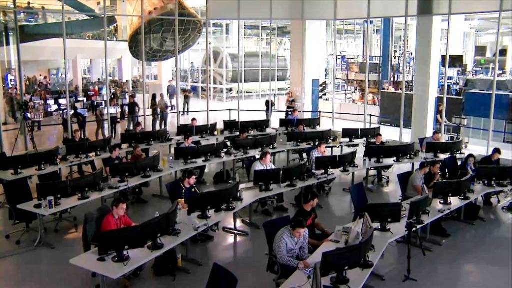 SpaceX Engineers Track Countdown