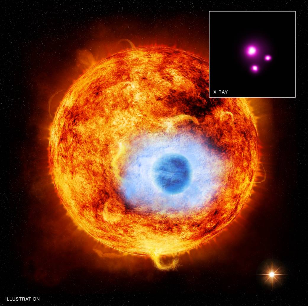 This graphic depicts HD 189733b, the first exoplanet caught passing in front of its parent star in X-rays.