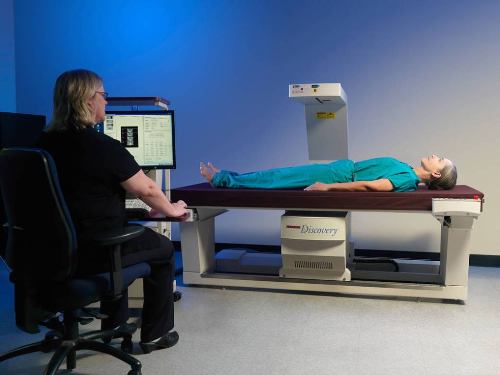 DXA scan performed on a test subject.