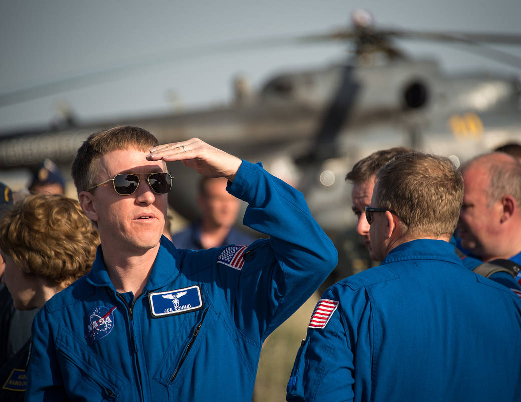 Flight surgeon Joe Schmid in Kazakhstan