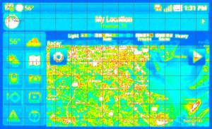 False color image luminance map taken by an imaging colorimeter of a smartphone display.