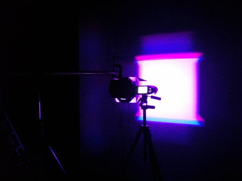 Spectrum testing with a spectroradiometer of an red-green-blue LED light source 