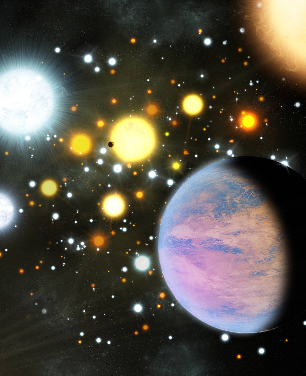 In the star cluster NGC 6811, astronomers have found two planets smaller than Neptune orbiting sun-like stars. 