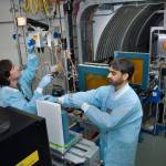 Researchers at the NSRL are preparing a biological sample