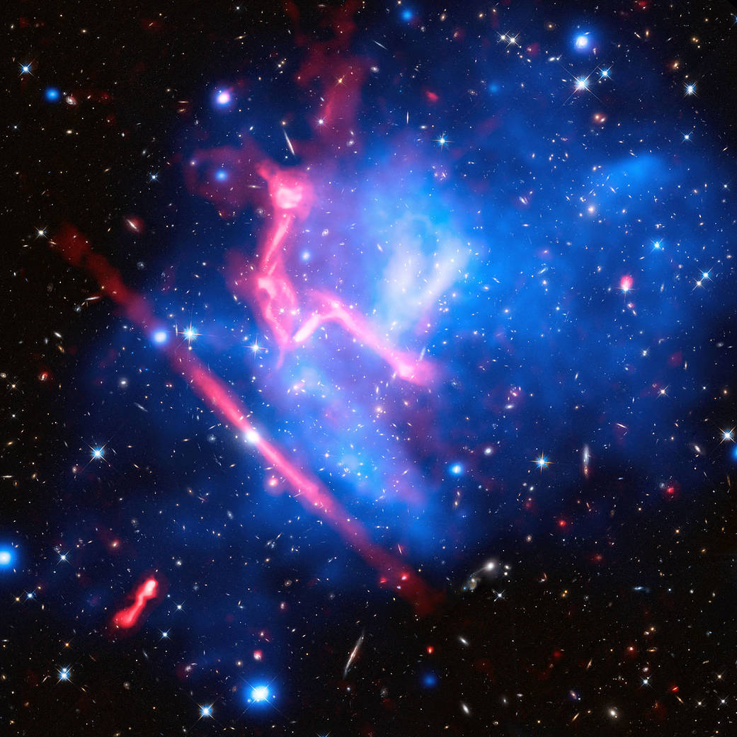 Four galaxy clusters colliding
