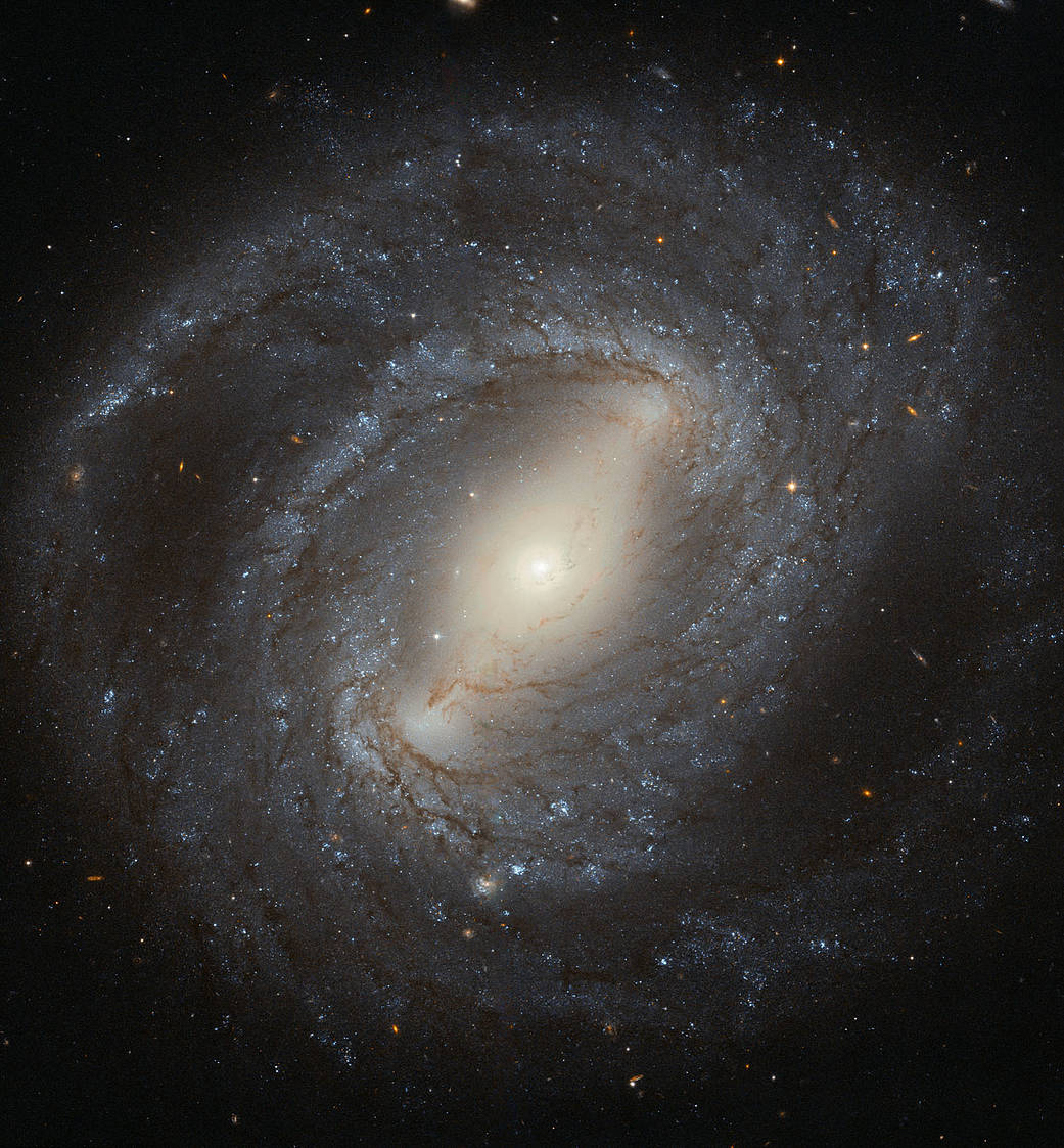 NGC 4394 is the archetypal barred spiral galaxy with spiral arms emerging from the ends of a bar that cuts through the galaxy