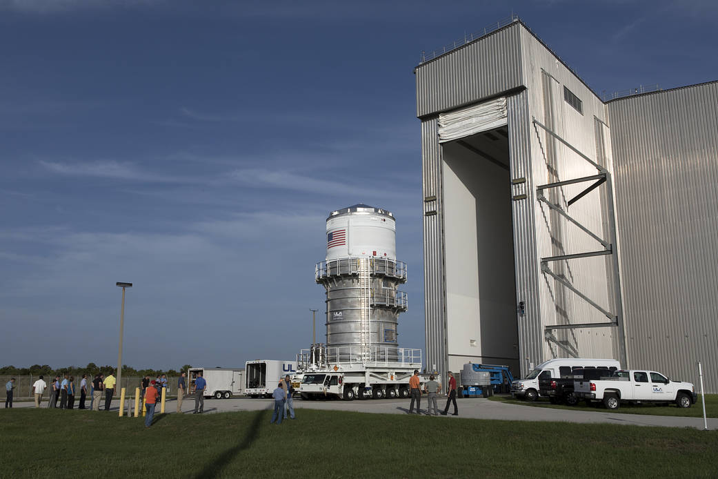 The Interim Cryogenic Propulsion Stage (ICPS) is the first segment for SLS rocket to arrive at the agency's Kennedy Space Center