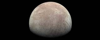 This view of Jupiter’s icy moon Europa was captured by the JunoCam imager aboard NASA’s Juno spacecraft during the mission’s close flyby on Sept. 29, 2022.