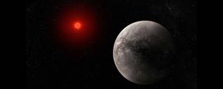 This illustration shows what the hot rocky exoplanet TRAPPIST-1 b could look like based on this work. 