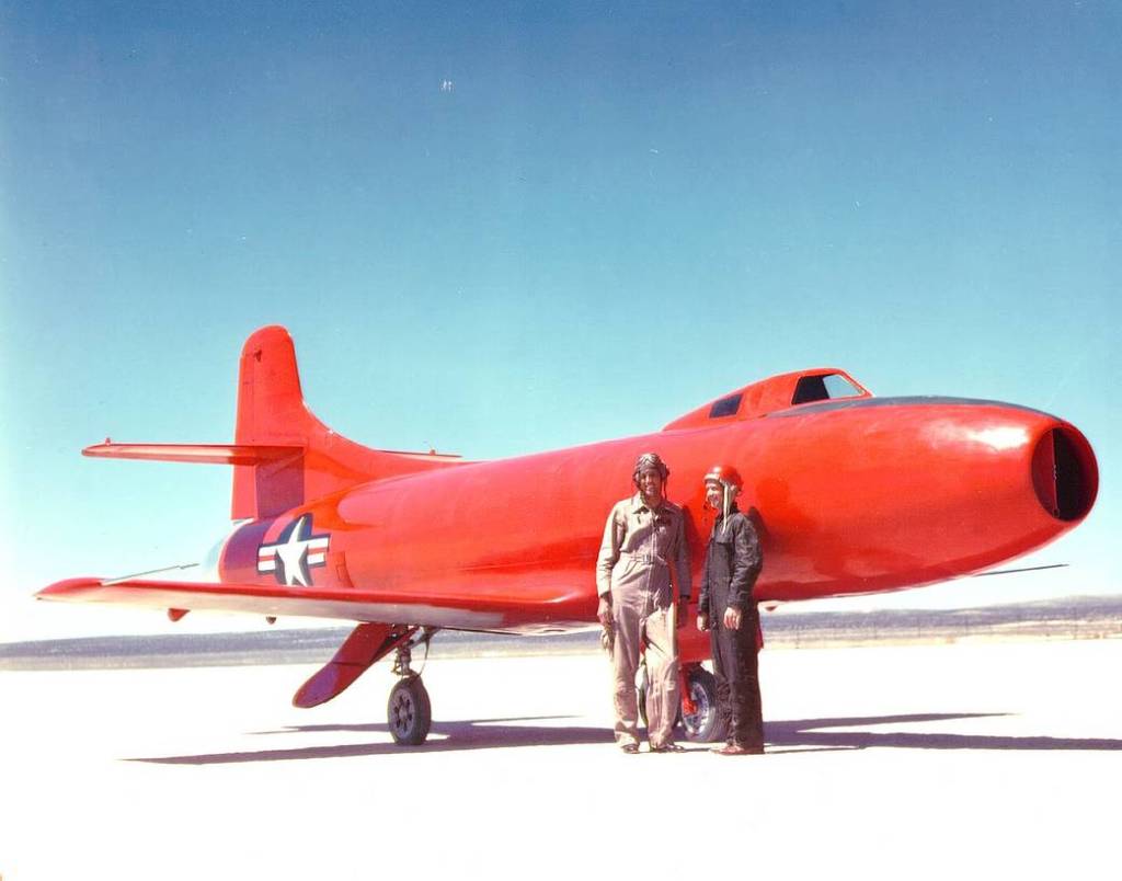 D-558-I with Major Marion E. Carl, USMC, and Commander Turner F. Caldwell, Jr., USN