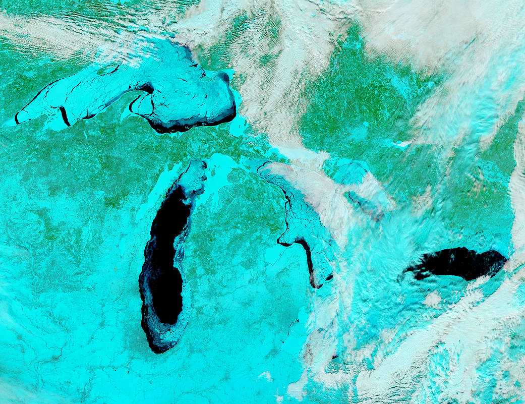 On Feb. 19, 2014 the Moderate Resolution Imaging Spectroradiometer (MODIS) aboard NASA’s Aqua satellite flew over the Great La