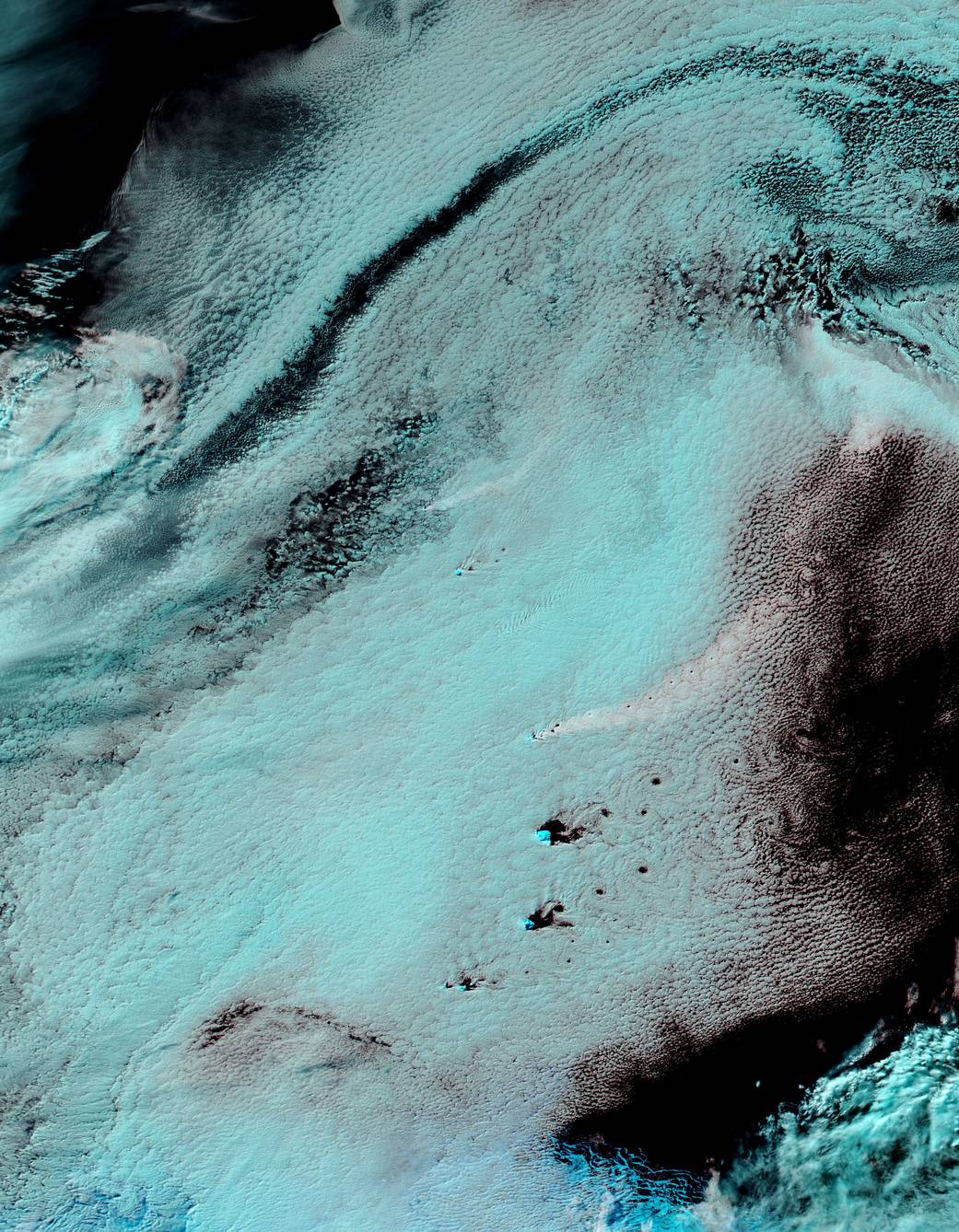 The Moderate Resolution Imaging Spectroradiometer (MODIS) aboard NASA’s Aqua satellite flew over the South Sandwich Islands on