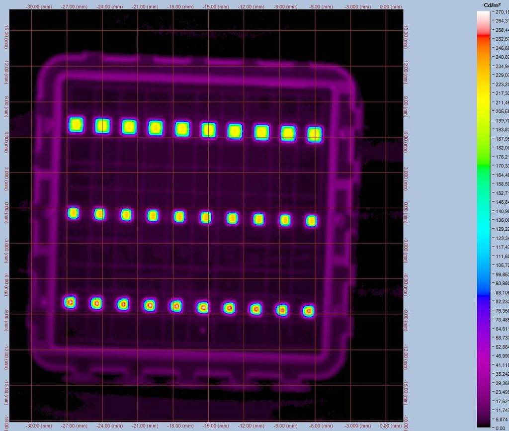 An example of a luminance image taken with LETF's imaging colorimeter. 