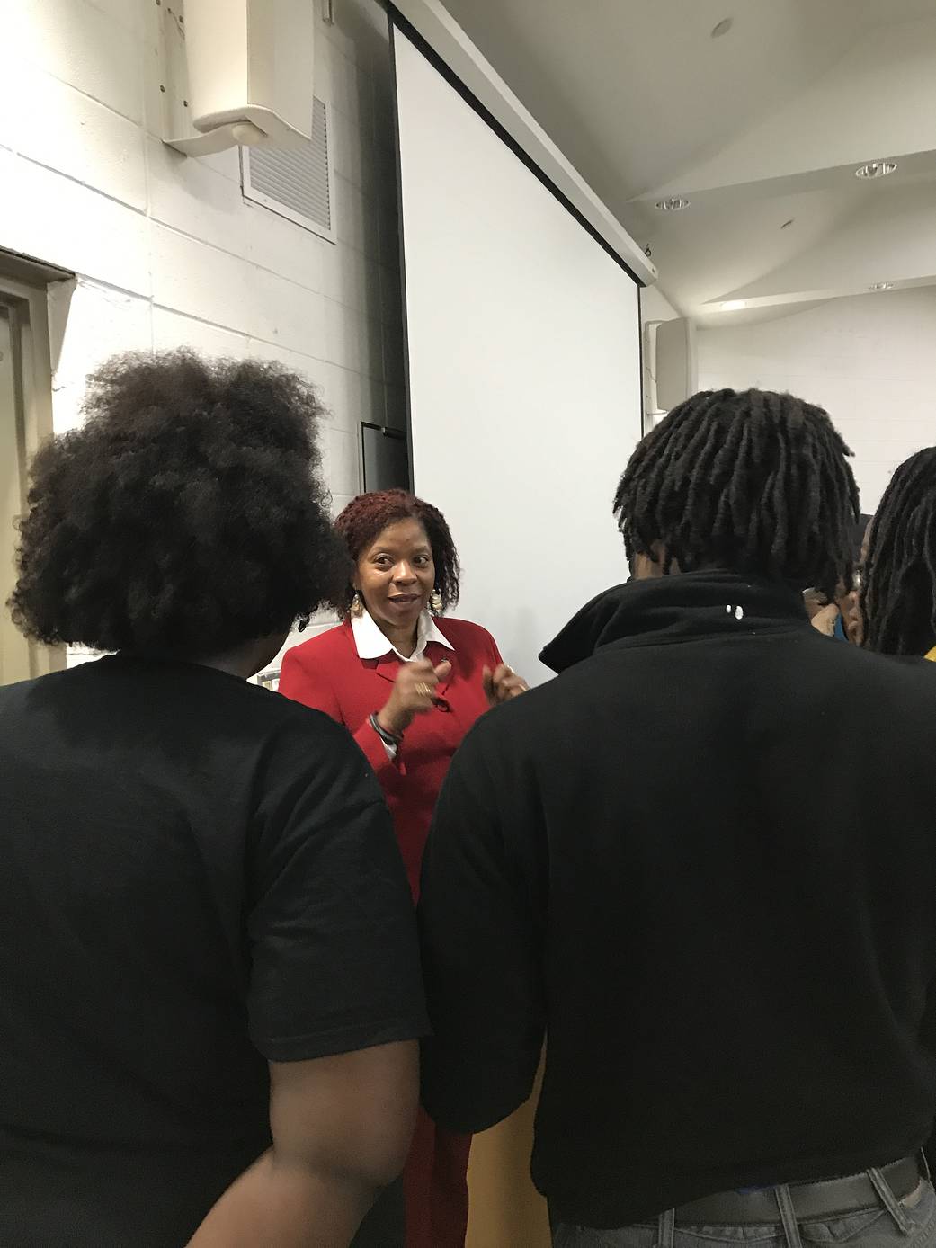 NASA Langley Deputy Chief Technologist Julie Williams-Byrd speaks to students