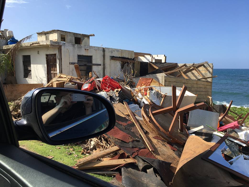 Hurricane damaged home
