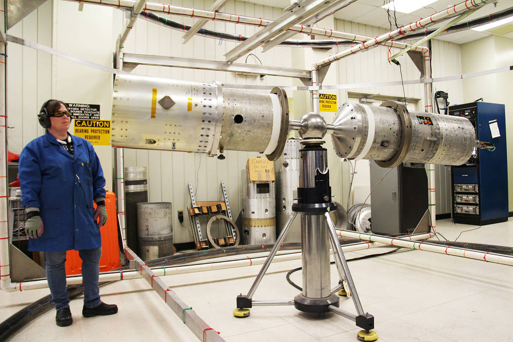 Sounding Rocket Technician works on attitude control system