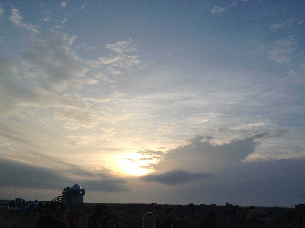 The sun rises before the sounding rocket launch.