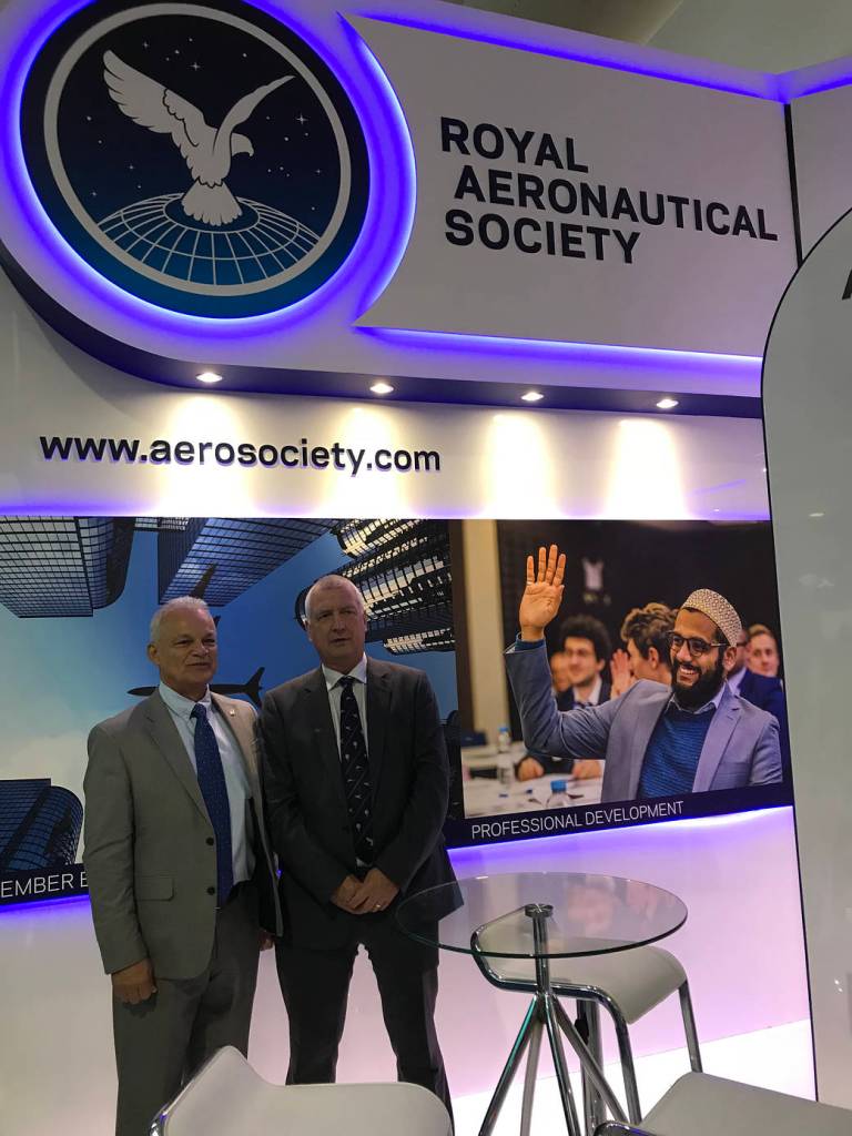 NASA Acting Chief Technologist Douglas Terrier with the President of the Royal Aeronautical Society, Rear Admiral Simon Henley