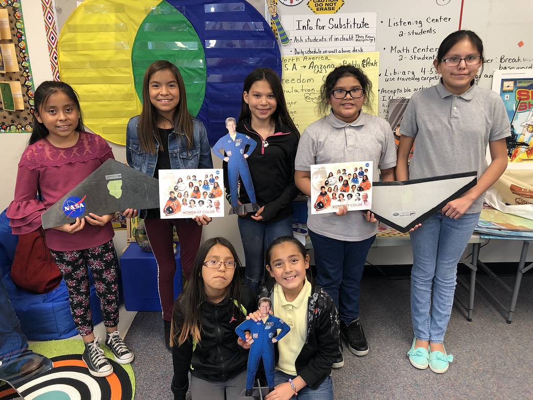 Students from Sanders Elementary School in Sanders, Arizona, located on the Navajo reservation, pose for their photo. 