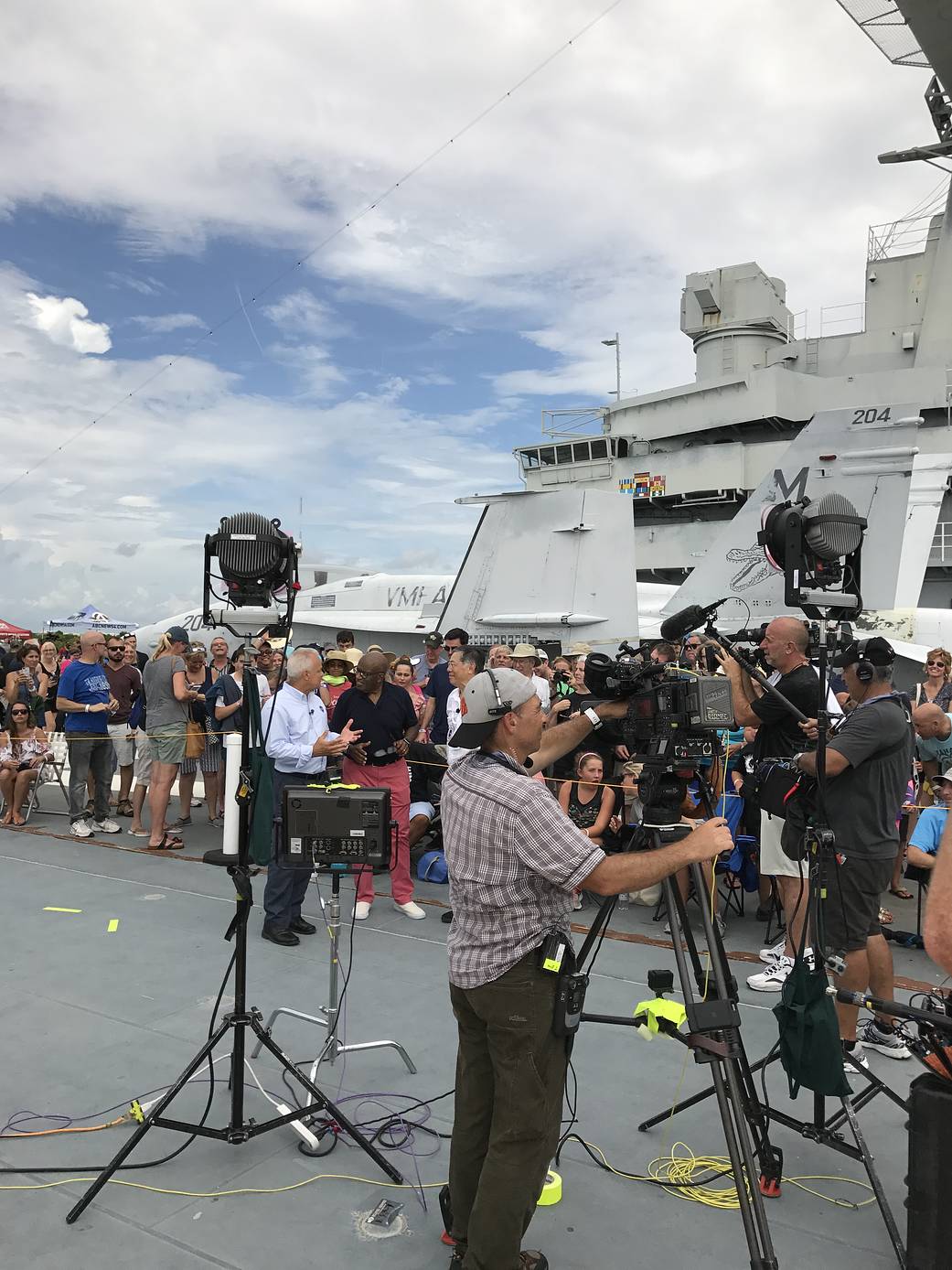 NASA's Douglas Terrier is Interviewed by NBC's Al Roker Aboard the USS Yorktown