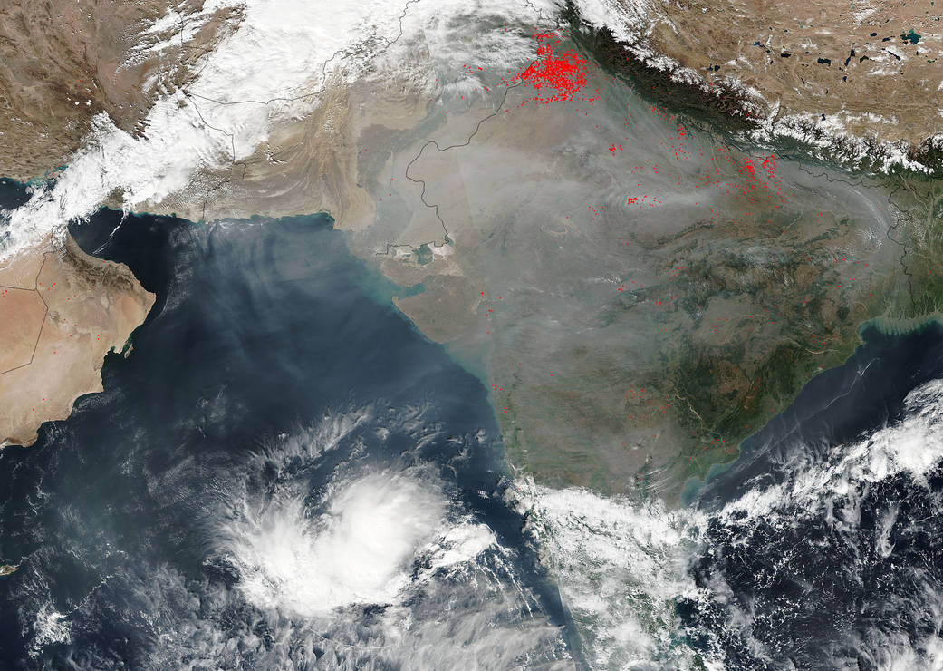MODIS image of fires in India