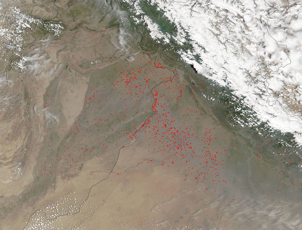 Suomi NPP image of fires in India