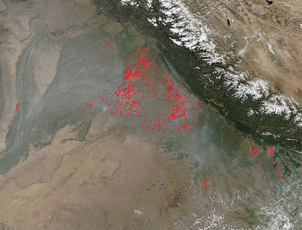 agricultural fires in India