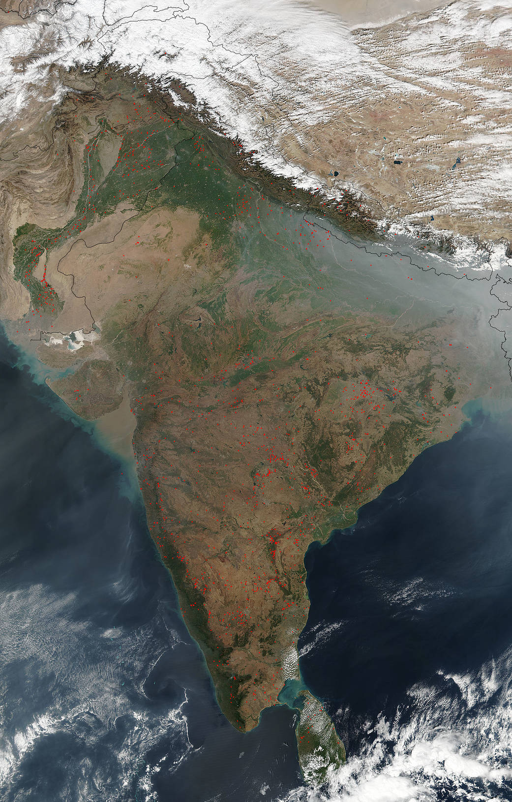 most likely agricultural fires in India