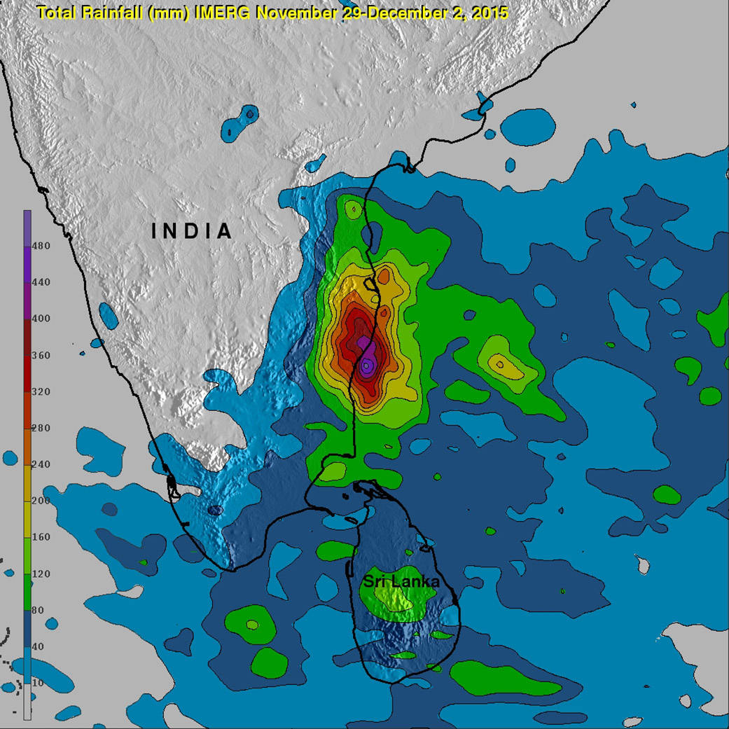IMERG image of rainfall in India